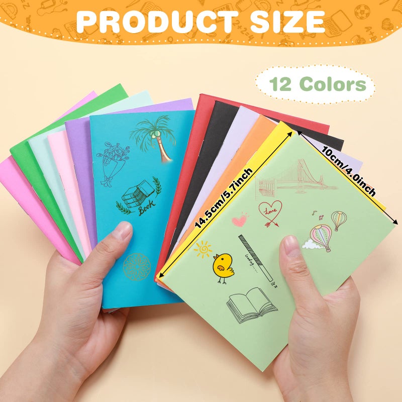 Mimorou 36 Pcs Blank Books for Kids for Drawing & Writing 4" x 5.7" Mini Notebooks Bulk 48 Pages Colorful Unlined Travel Journals Scrapbooks Pocket Notepads for Students Traveler School Sketching - Image 4