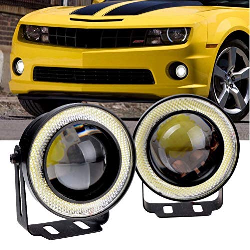 AutoBizarre Car Fog Lamp Angel Eye LED DRL Projector Cob Light 89mm (3.5 inches Front , 2.5 inches Back) - Set of 2 - Image 4