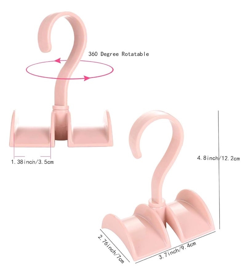 AUGEN AUGEN Purse Hanger Rotating Hook Bag Rack Holder Handbag Hanger Organizer Storage for Storing and Organizing Purses Backpacks Satchels Crossovers Handbags Tote Pink Pack of 2  - Image 5