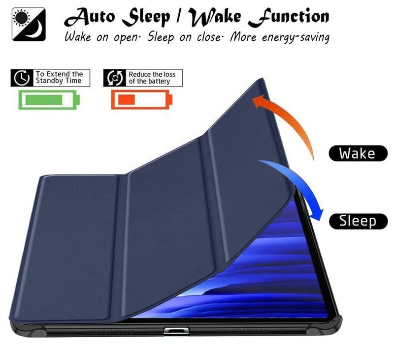 Robustrion Smart Trifold Hard Back Flip Stand Case Cover for Samsung Galaxy Tab A7 10.4 inch [SM-T500/T505/T507] 2020 - Navy - Image 3