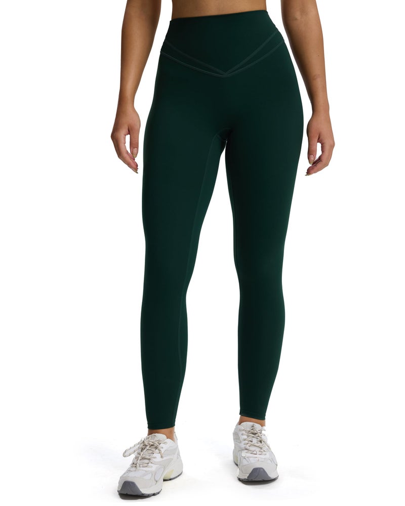 Aoxjox Women's High Waisted Workout Siren Leggings Hidden Scrunch Butt Lifting Tummy Control Gym Yoga Pants 26" (Forest Green, Small) - Image 1