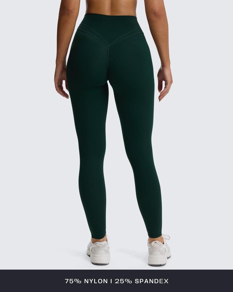 Aoxjox Women's High Waisted Workout Siren Leggings Hidden Scrunch Butt Lifting Tummy Control Gym Yoga Pants 26" (Forest Green, Small) - Image 5