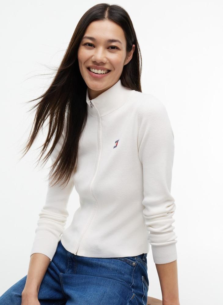 TOMMY JEANS Tommy Badge Slim Zip-Thru Cardigan - Image 3