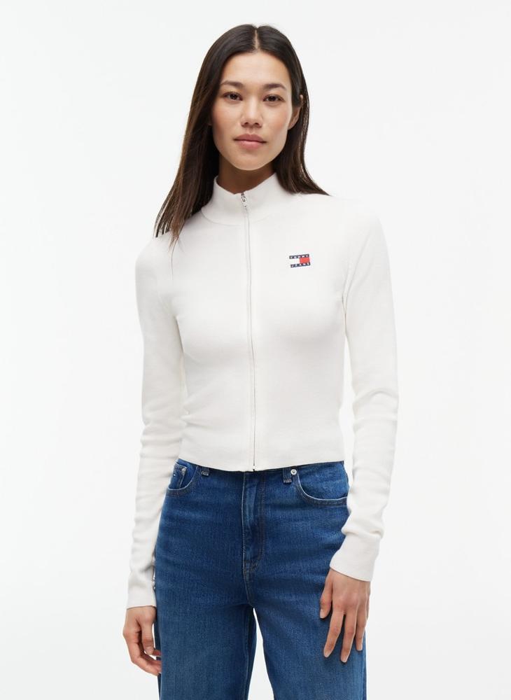 TOMMY JEANS Tommy Badge Slim Zip-Thru Cardigan - Image 1
