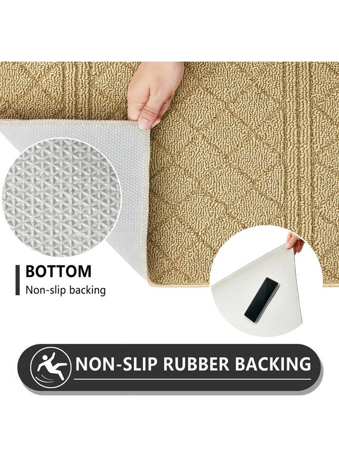 REFETONE Indoor Doormat, Front Back Door Mat 20"x32" Absorbent Rubber Backing Non Slip Door Mats, Low-Profile Resist Dirt Entrance Rugs, Machine Washable Door Rug Inside Floor Mat for Entryway, Beige - Image 4