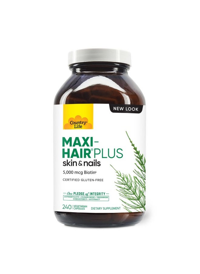 Country Life Maxihair Plus Biotin Supports Healthy Hair Skin And Nails Daily Supplement 240 Ct  - Image 2