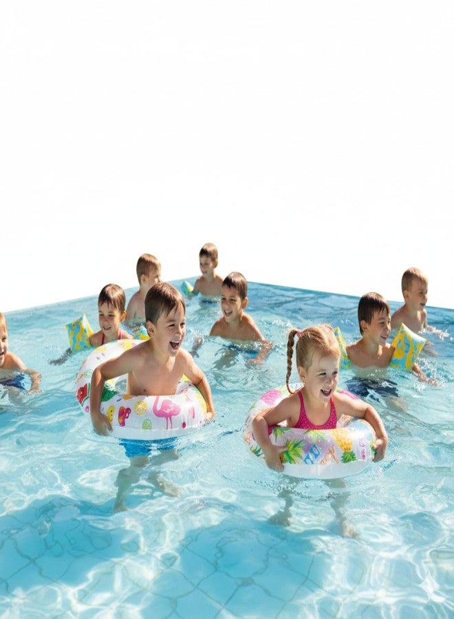 ARIDAM New Print Swim Rings, Assorted Inflatable Swim Tubes, Durable Vinyl, Colorful Design, for Pool River Lake, Kids and Adults - Image 1