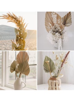 Generic Natural Dried Palm Leaves, 4PCS Large 18" Palm Fans, Perfect for Boho Wedding, Home Decor, Party Arrangements, Kitchen Vase, Farmhouse Table Centerpieces, Anniversary Decorations  - Image 1