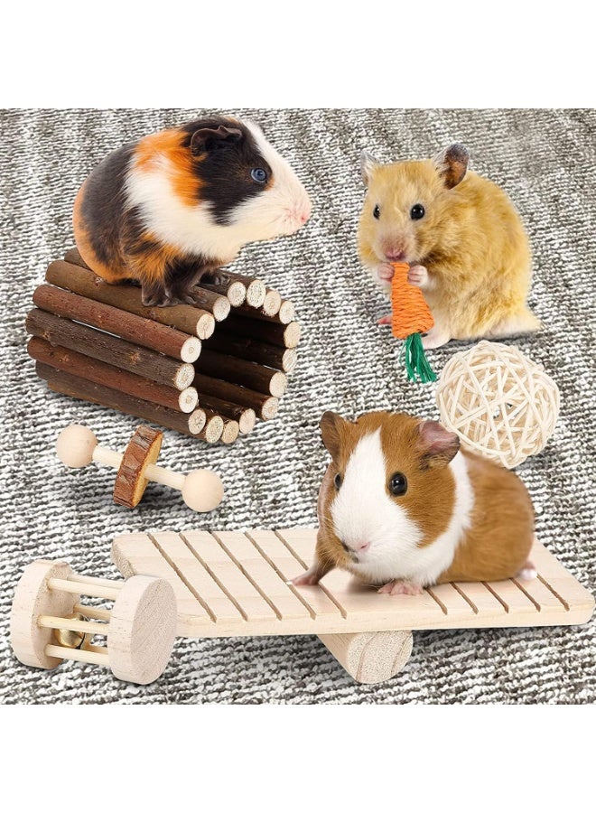FengSVMA Hamster Chew Toys Set - Small Animal Molar Toys - Teeth Care Wooden Accessories for Guinea Pigs, Chinchillas, Gerbils, Mice, Rats - Pet Toy Set - Image 3