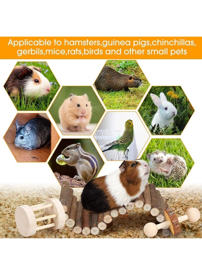 FengSVMA Hamster Chew Toys Set - Small Animal Molar Toys - Teeth Care Wooden Accessories for Guinea Pigs, Chinchillas, Gerbils, Mice, Rats - Pet Toy Set - Image 5