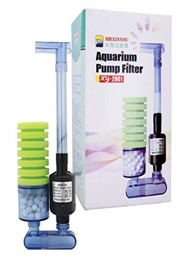 AQUALYF Pets XINYOU Aquarium Sponge Filter Biochemical Cotton Water Pump Mini Fish Tank Submersible Pump, XY-2901 - Image 1