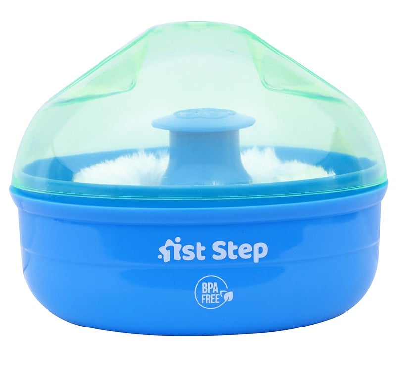 1st Step Powder Puff/Powder Box/Powder Case/Baby Grooming (Blue) - Image 1