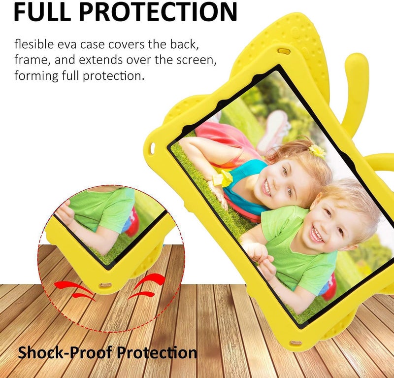 FunnyWin iPad 10.2 Tablet Case Kids,iPad 10.2 7 8 9 Butterfly Case with Kickstand Light EVA Full Boby Drop Protective Rugged Shockproof Kid-Proof iPad 7 8 9 iPad 10.2 Kid Tablet Case for Girl Kid Gift (Yellow) - Image 4