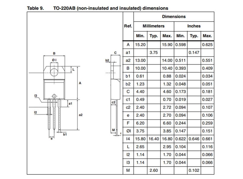 Bridgold 10 قطع BTA16-600B BTA16-600 BTA16 ترياك متوسط التيار، تحفيز البوابة 16A، 600V، TO-220 - Image 5