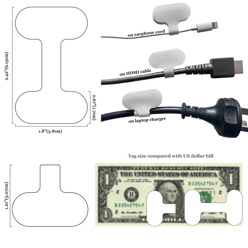 Mr-Label â€“ 40Pcs Reusable Cable Labelsâ€“ Writable Cable Wraps for Clear Writing- Cord Labels for Classify&Identificationâ€“Wire Tags for Cable Management | Electronics Computers(White) - Image 2