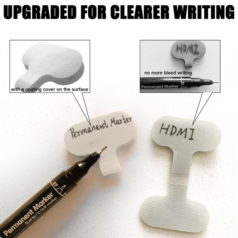 Mr-Label â€“ 40Pcs Reusable Cable Labelsâ€“ Writable Cable Wraps for Clear Writing- Cord Labels for Classify&Identificationâ€“Wire Tags for Cable Management | Electronics Computers(White) - Image 5