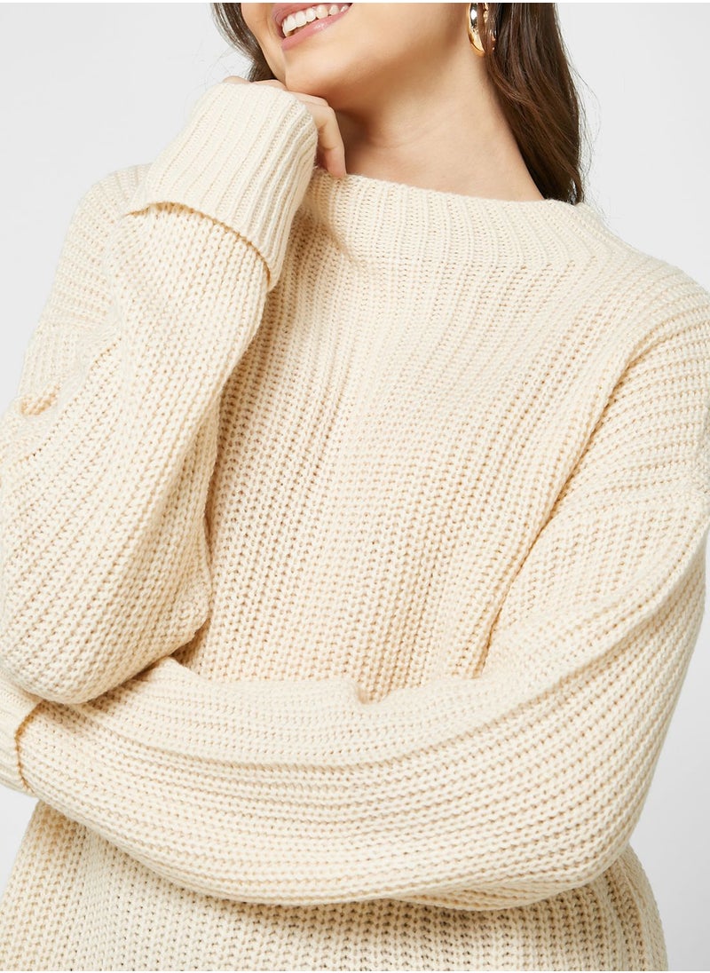Jacqueline de Yong - High Neck Knitted Sweater - Image 1