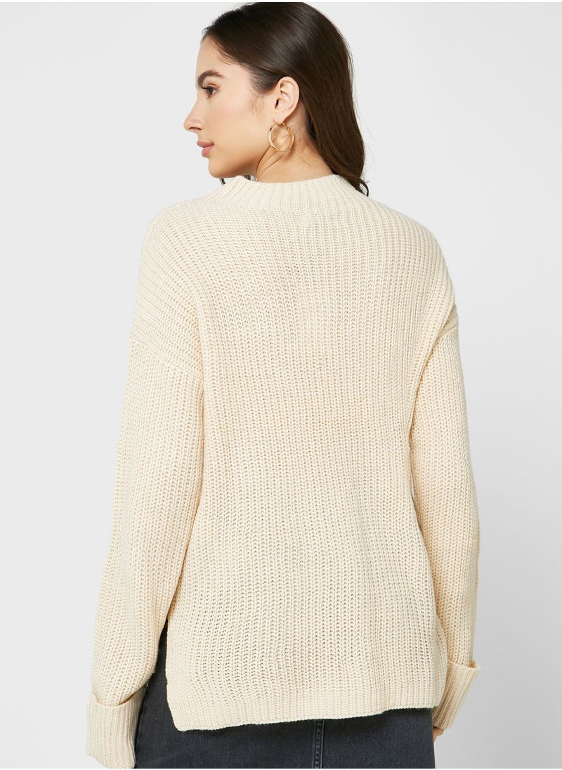 Jacqueline de Yong - High Neck Knitted Sweater - Image 1