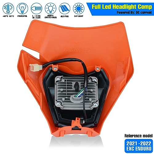 MCHMFG Dirt Bike Headlight Dirtbike LED Headlights Kit Motorcycle Head Lamp Light Kit Universal for Most Dirt Pit Enduro Bike Motorcycle Headlamp Frontlight for ATV (Black) - Image 2