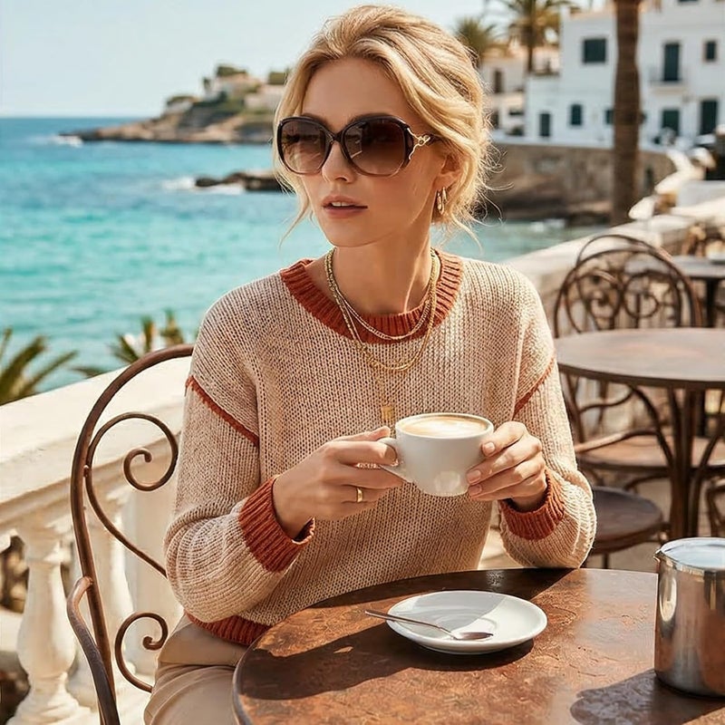 فيميلو نظارات شمسية FIMILU للنساء، نظارات شمسية مستقطبة عصرية، نظارات شمسية كبيرة مقاس كبير، نظارات نسائية واقية من الأشعة فوق البنفسجية | تناسب النظارات ≤5.4"x1.65". واقيات جانبية تحجب الشمس والرياح. تزن 1.1 أونصة فقط—خفيفة بما يكفي للقيادة المريحة طوال اليوم - Image 2