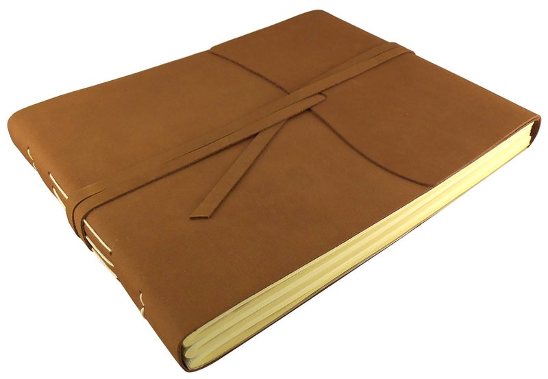 Rustic Ridge Leather ألبوم صور كبير من الجلد الطبيعي مع صندوق هدايا - صفحات بأسلوب سكربوك - يحمل 400 صورة بحجم 4x6" أو 200 صورة بحجم 5x7" بني - Image 5