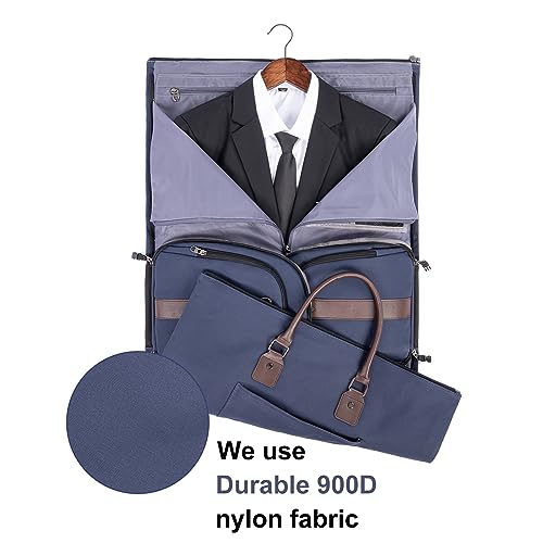 Modoker Garment Convertible Weekender Bag,Carry on Canvas Garment Duffle Bag Heavy Duty Overnight Bags for Men Women, Blue - Image 2