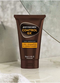 Just For Men Control GX 2-in-1 Shampoo and Conditioner, Gradually Colors Hair  - Image 4