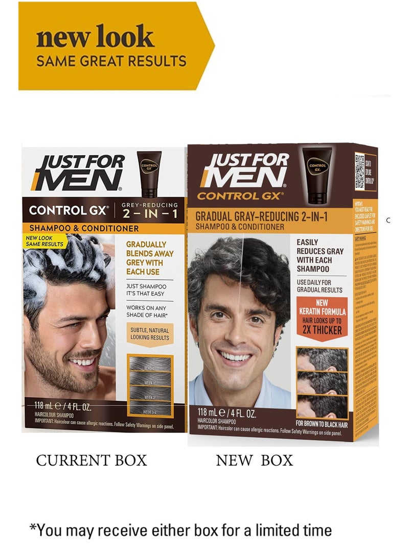 Just For Men Control GX 2-in-1 Shampoo and Conditioner, Gradually Colors Hair - Image 3