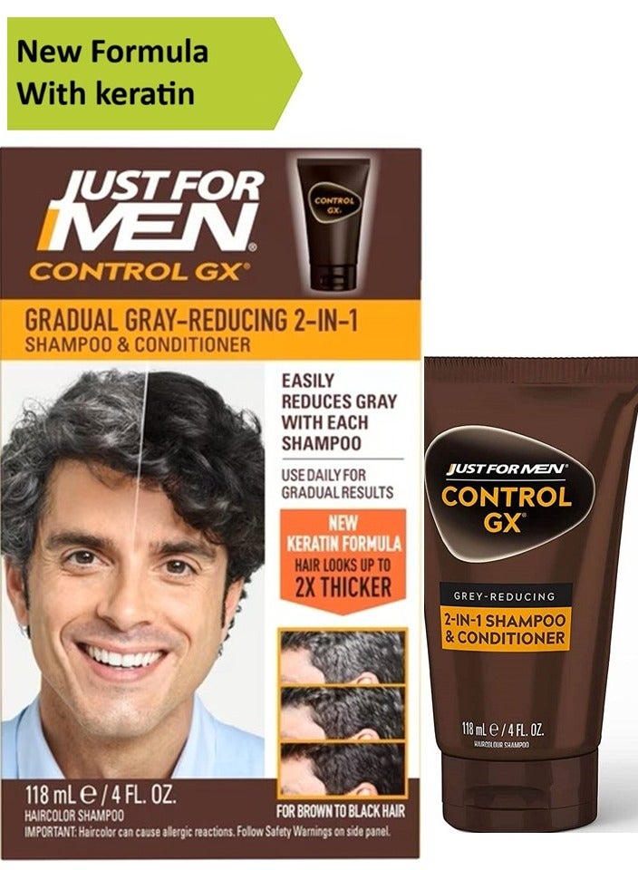 Just For Men Control GX 2-in-1 Shampoo and Conditioner, Gradually Colors Hair - Image 1