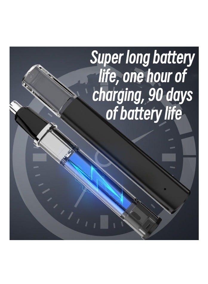 أورينغو ماكينة تشذيب شعر الأنف الكهربائية المحمولة متعددة الوظائف، قابلة لإعادة الشحن عبر USB للجنسين باللون الأسود - Image 3