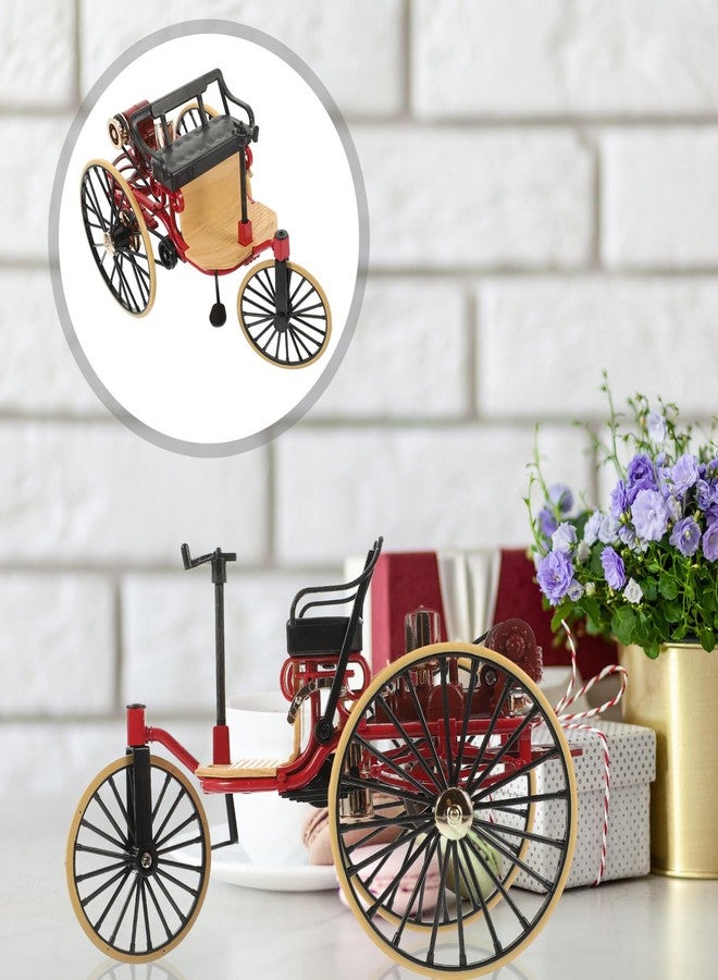 توي اند اونا دراجة ثلاثية العجلات بتصميم ريترو من توياندونا، نموذج بمقياس 1:12، دراجة ثلاثية العجلات عتيقة الطراز، مجسم دراجة معدنية مصغرة، نموذج دراجة للأصابع، لعبة إبداعية للدمى، ديكور عتيق للمنزل - Image 5