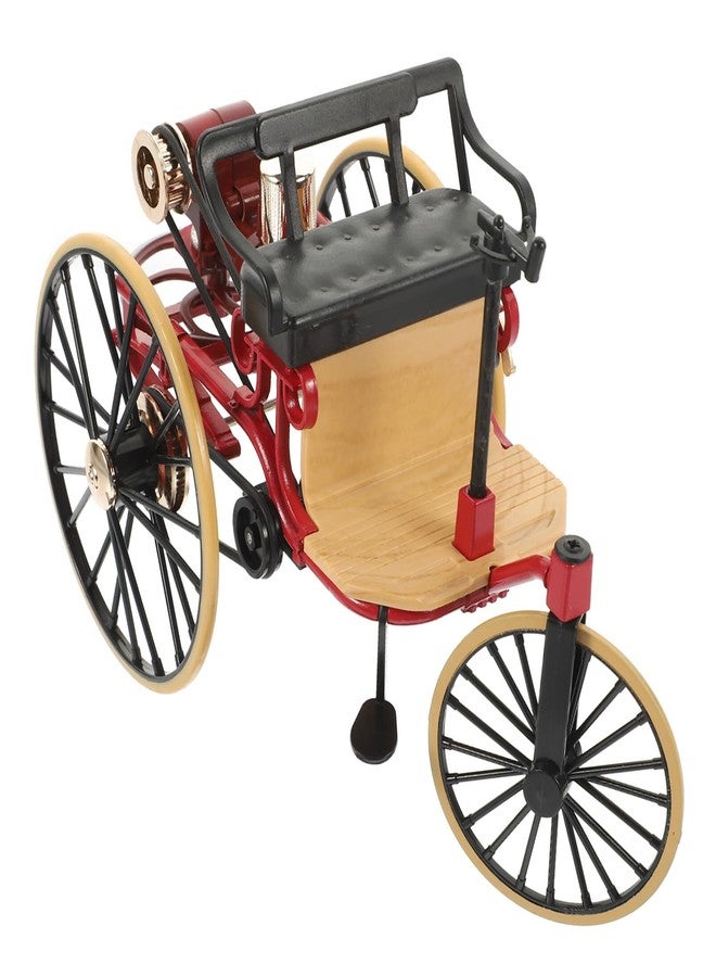 توي اند اونا دراجة ثلاثية العجلات بتصميم ريترو من توياندونا، نموذج بمقياس 1:12، دراجة ثلاثية العجلات عتيقة الطراز، مجسم دراجة معدنية مصغرة، نموذج دراجة للأصابع، لعبة إبداعية للدمى، ديكور عتيق للمنزل - Image 3