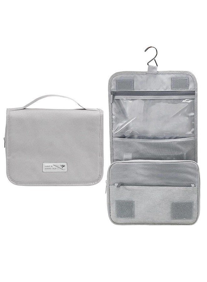 FunBlast Toiletry Organizer Pouch With Hook - Travel Accessories Kit for Men & Women, Shaving Kit, Cosmetics & Medicine Holder Bag (Grey) - Image 1