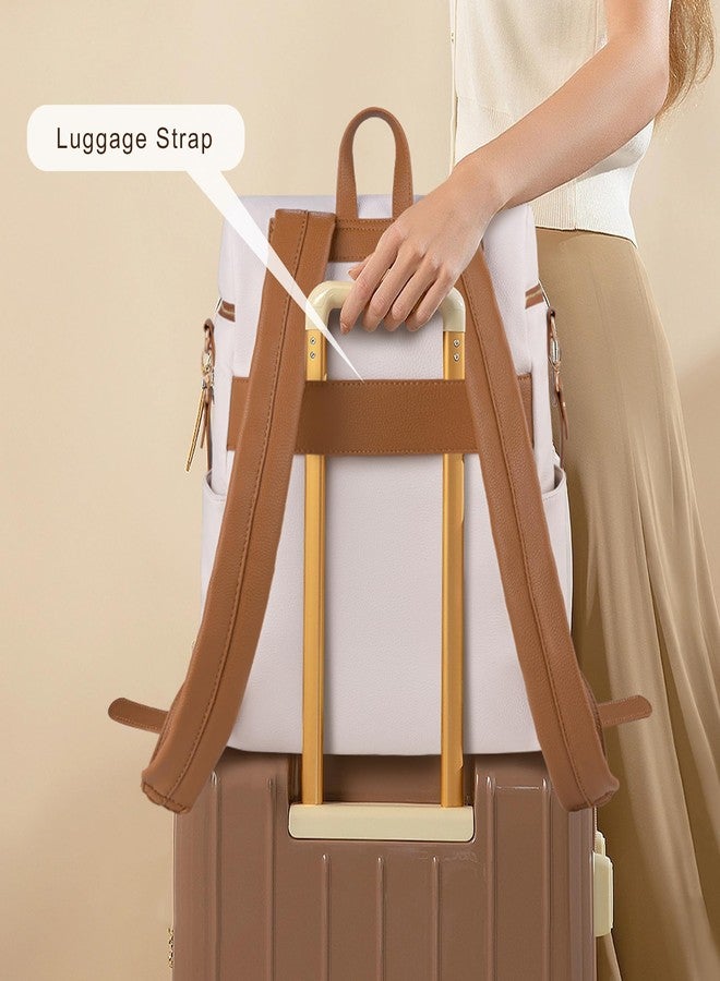 MEEJUNE Large Leather Backpack for Women Backpack Purse with Luggage Strap Crossdody Bag Travel Fashion Backpack Designer Ladies Shoulder bag with Adjustable Strap - Image 2