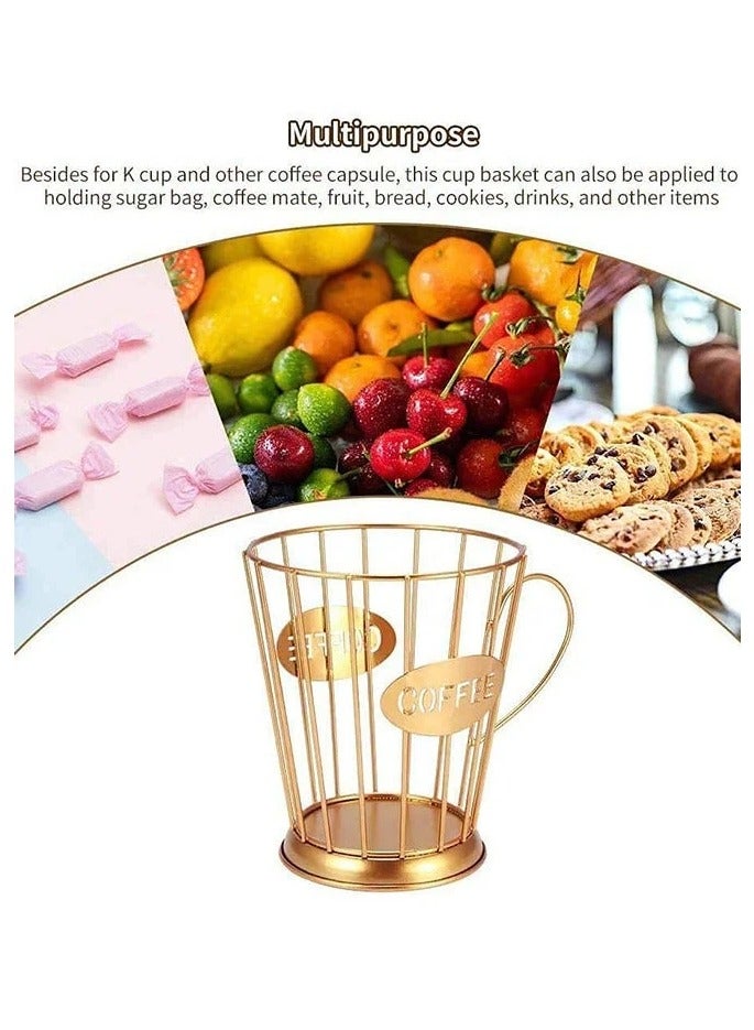 Coffee Capsule Pods Holder Gold 14.5x12x9.5cm - Image 2