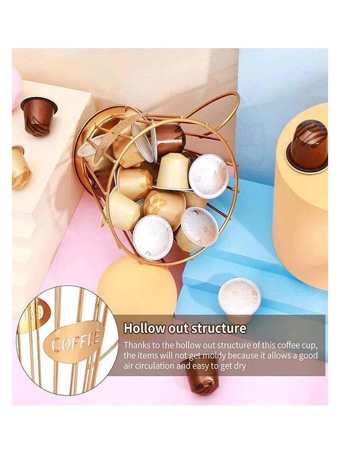 Coffee Capsule Pods Holder Gold 14.5x12x9.5cm - Image 3