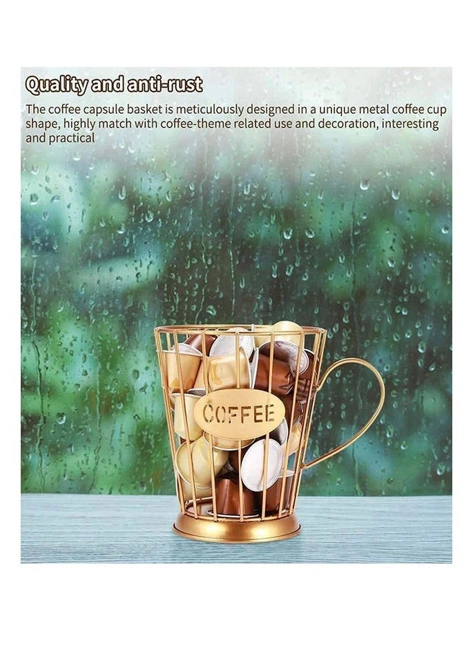 Coffee Capsule Pods Holder Gold 14.5x12x9.5cm - Image 4