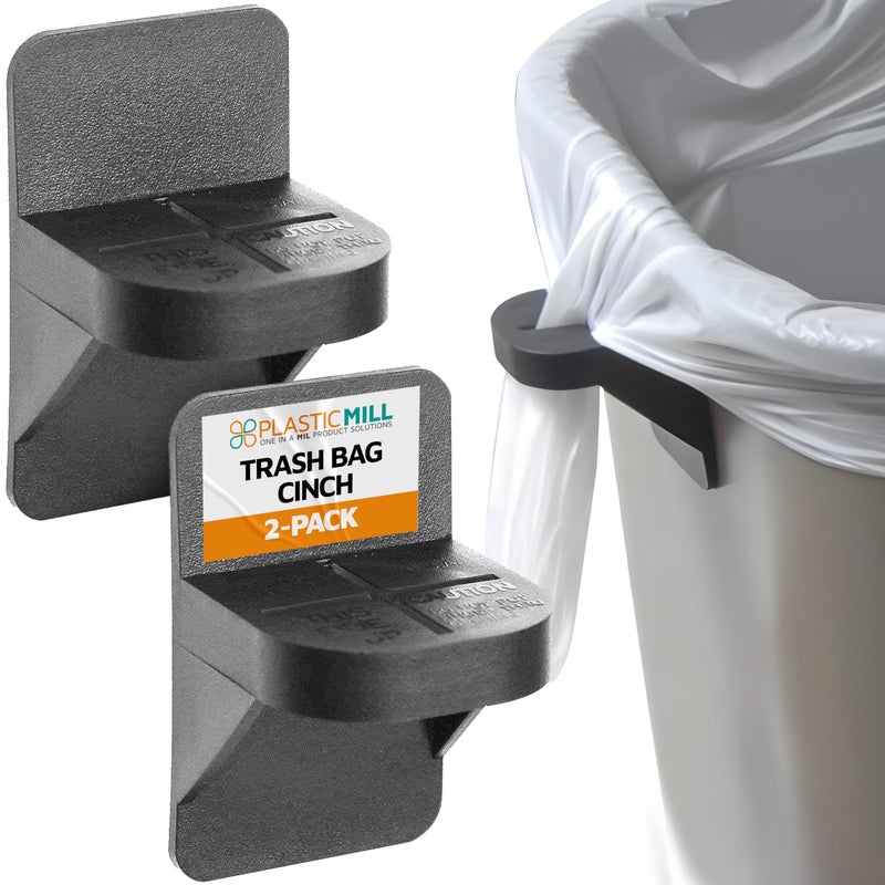 PlasticMill Trash Bags Cinch Black, 2 Pack, To Hold Garbage Bags In Place.May not be compatible with some Garbage Can drawers or compacters. - Image 2