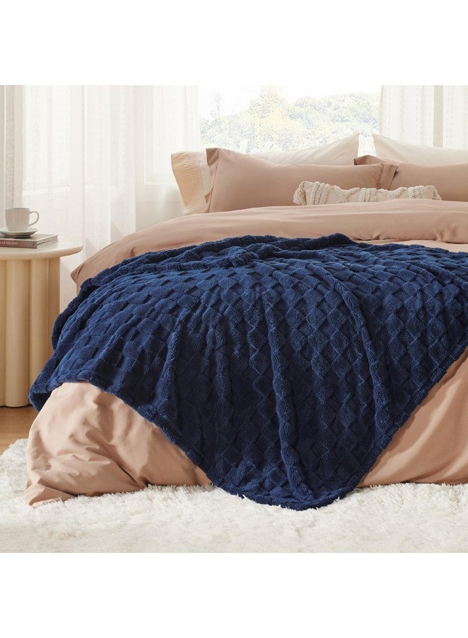 Bedsure Navy Blue Throw Blanket for Couch - Super Soft Cozy Blankets for Women, Cute Small Fleece Throws for Girls, 50x60 Inches - Image 4