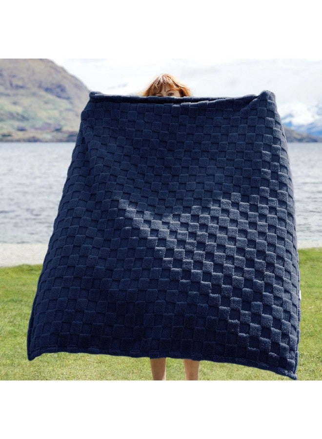 Bedsure Navy Blue Throw Blanket for Couch - Super Soft Cozy Blankets for Women, Cute Small Fleece Throws for Girls, 50x60 Inches - Image 1