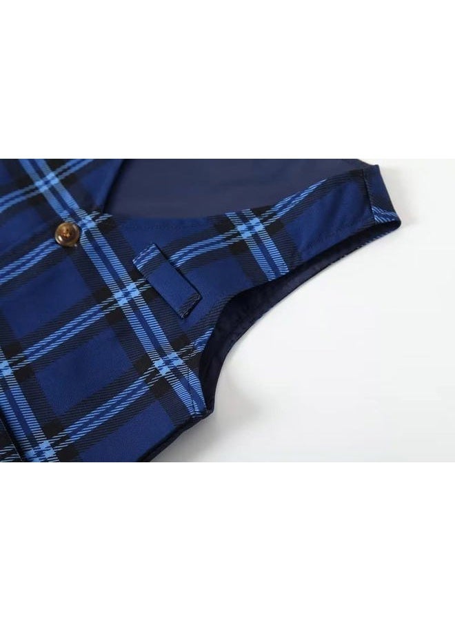 PureMilk Baby Toddler Boy Formal Gentleman Tuxedo Outfits Sets 1-5 Years, Blue, 12-18 Months - Image 5