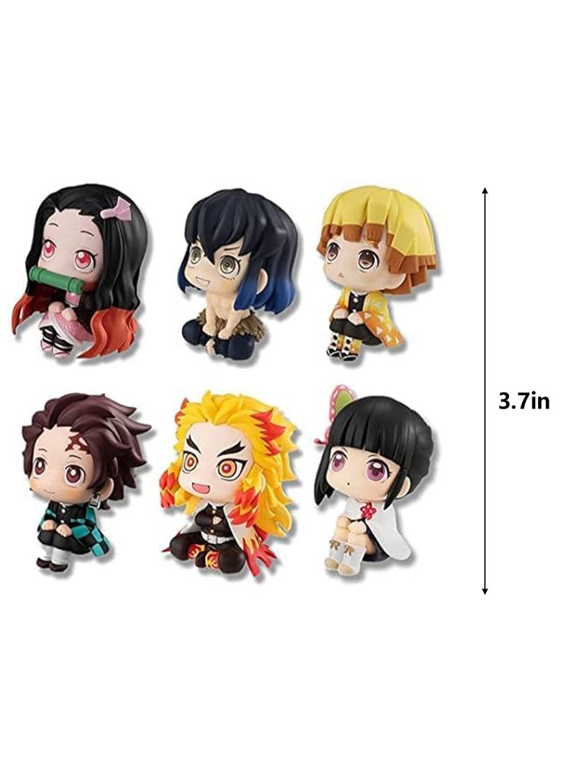 Demon Slayer Model Tanjiro Nezuko Kyojuro Anime Toy, PVC Model Toy Model Game Model Anime Fan Collection 3.7 Inch (6 Pieces)  - Image 2