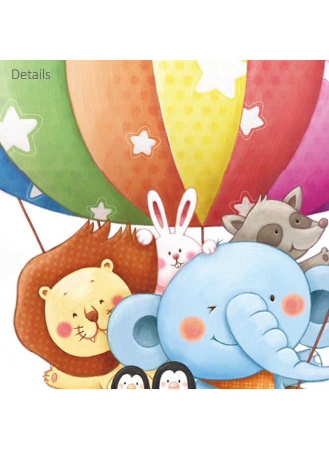DECOWALL BS-1606 Animal Hot Air Balloon Height Growth Chart Kids Wall Stickers Wall Decals Peel and Stick Removable Wall Stickers for Kids Nursery Bedroom Living Room d?cor - Image 4