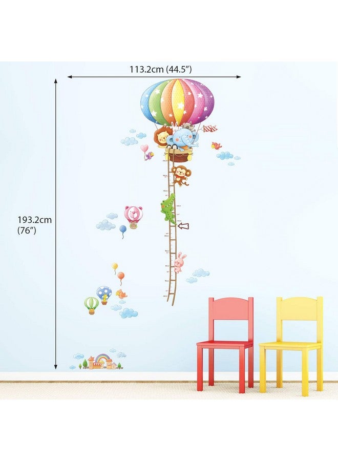 DECOWALL BS-1606 Animal Hot Air Balloon Height Growth Chart Kids Wall Stickers Wall Decals Peel and Stick Removable Wall Stickers for Kids Nursery Bedroom Living Room d?cor - Image 3