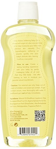 Olive Babies Baby Oil Multi Purpose with Argan Oil, Aloe Vera & Olive Oil 12 oz - Softening Hypoallergenic Solution for All Skin Types - Good on Men, Women & Kids - Image 2