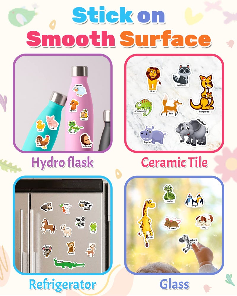 Benresive Reusable Sticker Book for Toddlers 2-4 Years, Fun Travel Stickers for Kids, Waterproof Sticker Books for Toddlers 1-3, Crafts Activities for Todddlers 1-3 2-4 3-5 - Animals Zoo - Image 4
