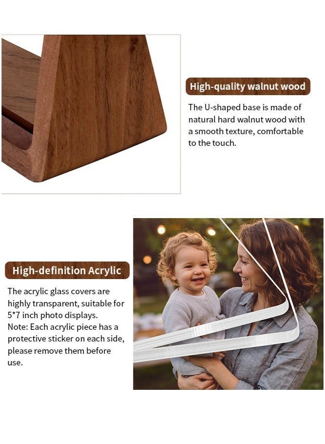 بالمعنى براويز صور خشبية ريفية - إطار صور بقاعدة من خشب الجوز وغطاء أكريليك (5×7 بوصة) - Image 5