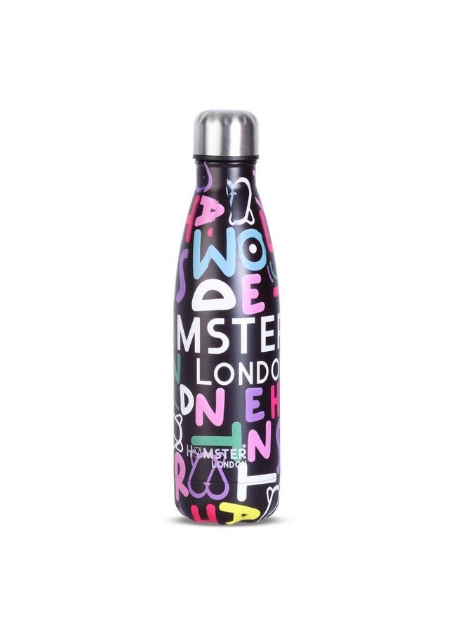 Hamster London Holo Neon Bottle Hamster London Stainless Steel Insulated Water Bottle | Thermos Flask Bottle 500ml | Hot and Cold | Food Grade & BPA Free Insulated Water Bottles - Image 1
