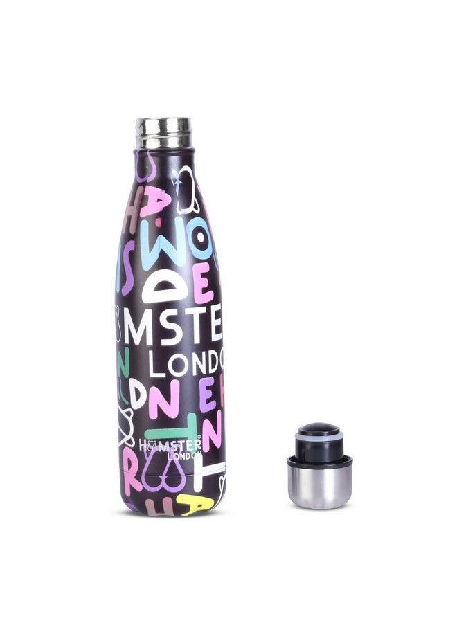 Hamster London Holo Neon Bottle Hamster London Stainless Steel Insulated Water Bottle | Thermos Flask Bottle 500ml | Hot and Cold | Food Grade & BPA Free Insulated Water Bottles - Image 2