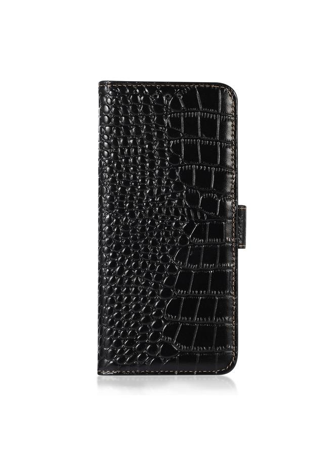 اس-توب جراب لهاتف OnePlus Ace 5 Pro / Ace 5 مصنوع من جلد البقر بطبقة علوية من جلد التمساح - Image 3